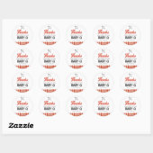 Sticker Rond Baby shower bébé Q Rustic Couples (Feuille)