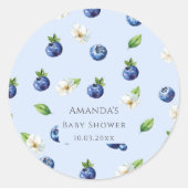 Sticker Rond Baby shower Berry Sweet Blueberry (Devant)