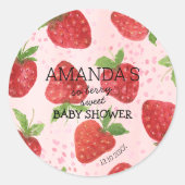 Sticker Rond Baby shower Berry Sweet Strawberry (Devant)