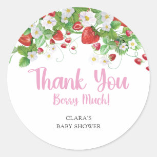 Sticker Rond Baby shower Berry Sweet Strawberry