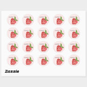 Sticker Rond Baby shower Berry Sweet Strawberry (Feuille)