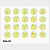 Sticker Rond Baby shower blanc (Feuille)