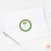 Sticker Rond Baby shower bleu Avocado mignon (Enveloppe)