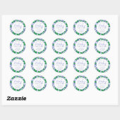 Sticker Rond Baby shower bleu bleuet doux (Feuille)