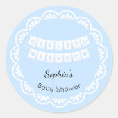 Sticker Rond Baby shower bleu Cielito Lindo (Devant)