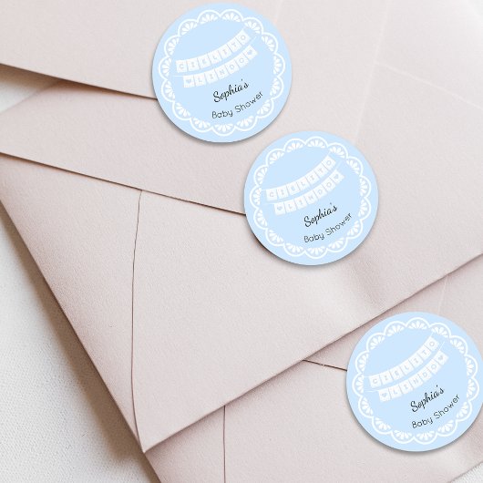 Sticker Rond Baby shower bleu Cielito Lindo