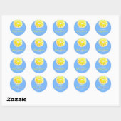 Sticker Rond Baby shower bleu citron-tranche (Feuille)