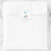 Sticker Rond Baby shower bleu ours garçon (Sac)