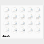 Sticker Rond Baby shower bleu Teddy Bear Nuages (Feuille)