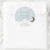 Sticker Rond Baby shower bleu Twinkle Little Star (Sac)
