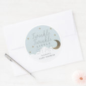 Sticker Rond Baby shower bleu Twinkle Little Star (Enveloppe)