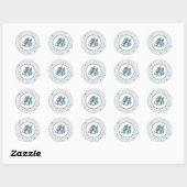 Sticker Rond Baby shower Blue Baby High Tops (Feuille)