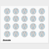 Sticker Rond Baby shower Blue Elephant (Feuille)