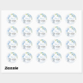 Sticker Rond Baby shower Blue Elephant (Feuille)