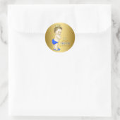 Sticker Rond Baby shower Blue et Gold Prince (Sac)