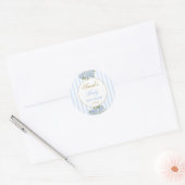 Sticker Rond Baby shower Blue Hydrangea (Enveloppe)