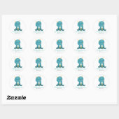 Sticker Rond Baby shower Blue Little Monster (Feuille)