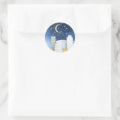 Sticker Rond Baby shower Blue Moon et Stars (Sac)