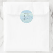 Sticker Rond Baby shower Blue Stripes (Sac)