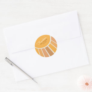 Sticker Rond Baby Shower Bohème Petit rayon de Soleil