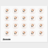 Sticker Rond Baby Shower Bohème sur le thème du café (Feuille)