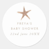 Sticker Rond Baby shower Boho Beach Shell (Devant)