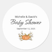 Sticker Rond Baby shower Boho de Little Citrouille Fall (Devant)