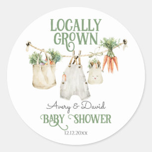 Sticker Rond Baby shower Boho du marché des fermiers cultivés l