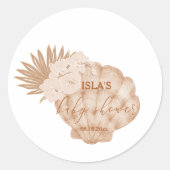 Sticker Rond Baby shower Boho Seashell (Devant)