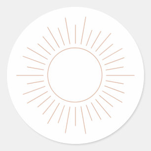 Sticker Rond Baby shower Boho Sun