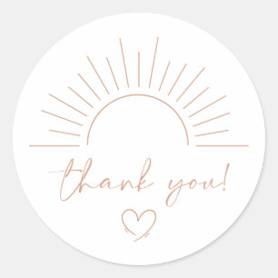 Sticker Rond Baby shower Boho Sun