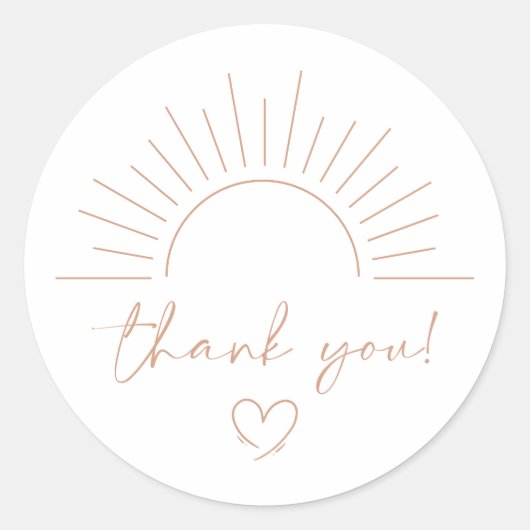 Sticker Rond Baby shower Boho Sun (Devant)