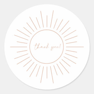 Sticker Rond Baby shower Boho Sun