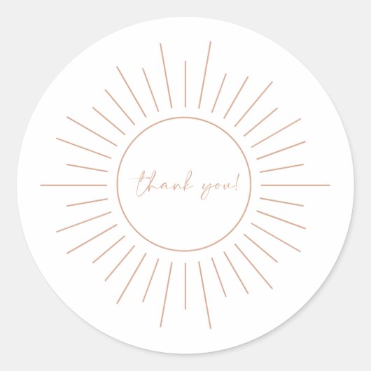Sticker Rond Baby shower Boho Sun (Devant)