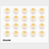 Sticker Rond Baby shower Boho Sun non sexiste (Feuille)