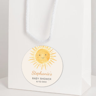 Sticker Rond Baby shower Boho Sun non sexiste