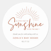 Sticker Rond Baby shower Boho Sunshine (Devant)