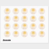 Sticker Rond Baby shower Boho Sunshine (Feuille)