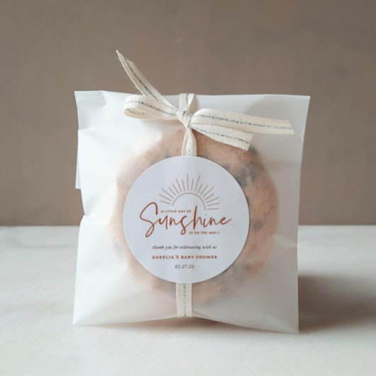 Sticker Rond Baby shower Boho Sunshine