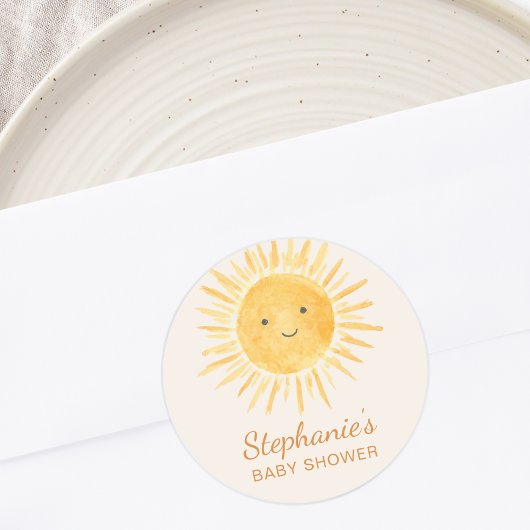 Sticker Rond Baby shower Boho Sunshine
