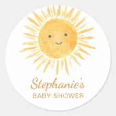 Sticker Rond Baby shower Boho Sunshine (Devant)