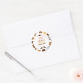 Sticker Rond Baby Shower Boho Vache (Enveloppe)