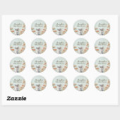 Sticker Rond Baby shower Boho Woodland (Feuille)