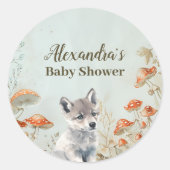 Sticker Rond Baby shower Boho Woodland (Devant)