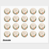 Sticker Rond Baby shower boisé mignon (Feuille)