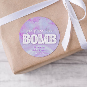 Sticker Rond Baby shower Bombe