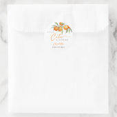Sticker Rond Baby shower Botanique Citrus Orange Little Cutie (Sac)