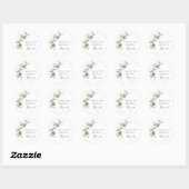 Sticker Rond Baby Shower Botanique Fleurs d'Eucalyptus (Feuille)