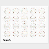 Sticker Rond Baby shower botanique mignon de fraise rouge (Feuille)