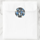 Sticker Rond Baby shower Boy Things Blue & Grey Modern Favorise (Sac)